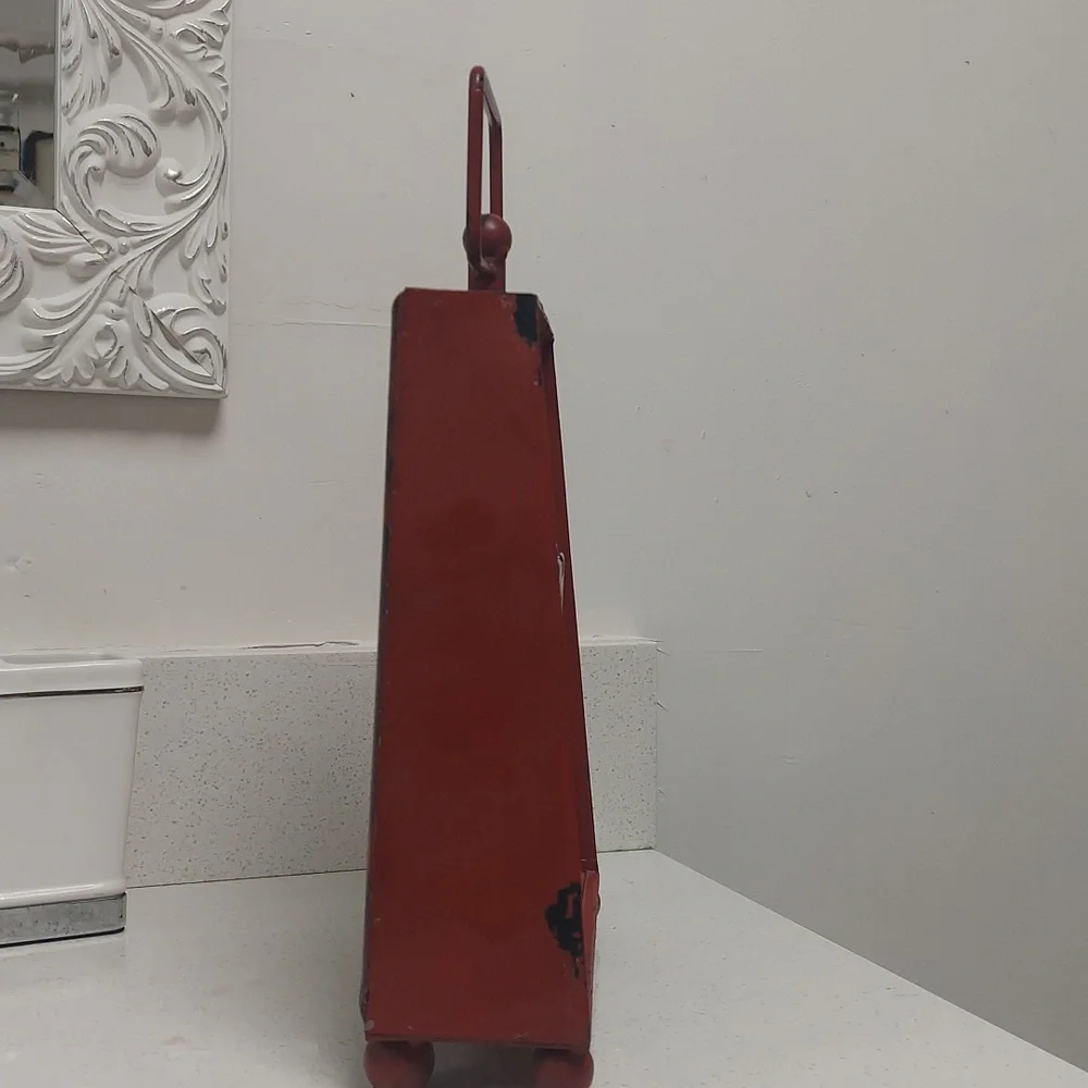 Antiquite Paris  Distressed Brick Red Table Shelf Clock